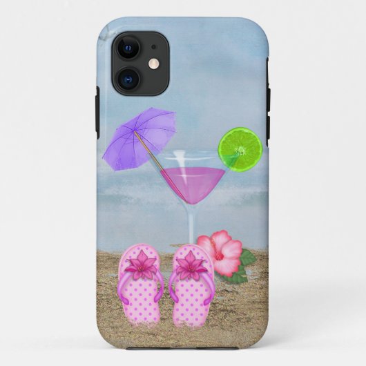 Seashore Cocktail en Teenslippers Case-Mate iPhone Case (Achterkant)