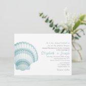 Seashore Elegance Wedding Invitation Kaart (Staand voorkant)