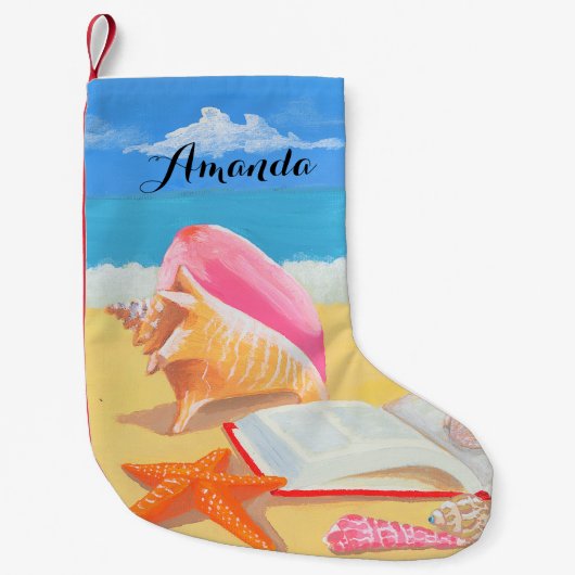 Seashore Personalized Stocking Kleine Kerstsok (Voorkant)