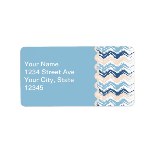 Seashore Scribble ZigZag Etiket (Voorkant)