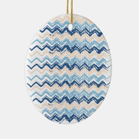 Seashore Scribble ZigZag Keramisch Ornament (Rechts)