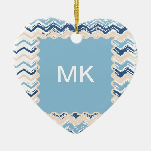 Seashore Scribble ZigZag Keramisch Ornament (Voorkant)