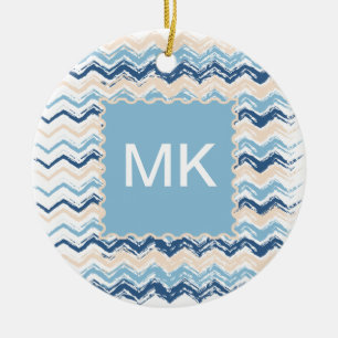 Seashore Scribble ZigZag Keramisch Ornament