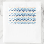 Seashore Scribble ZigZag Rechthoekige Sticker (Tas)