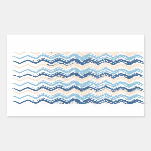 Seashore Scribble ZigZag Rechthoekige Sticker