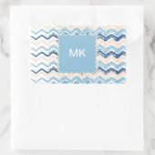 Seashore Scribble ZigZag Rechthoekige Sticker (Tas)