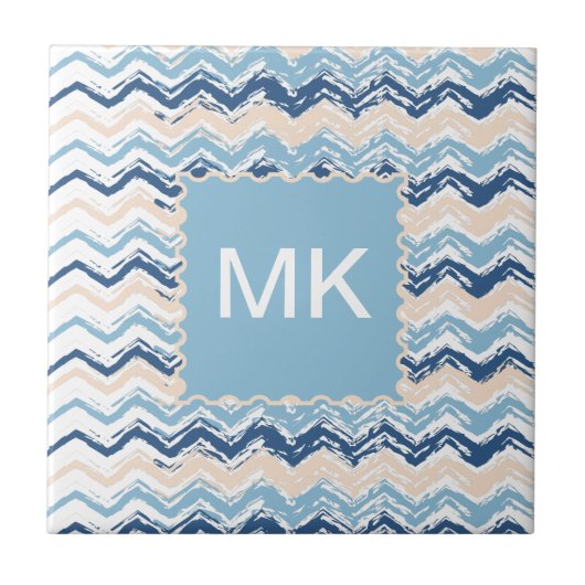 Seashore Scribble ZigZag Tegeltje (Voorkant)