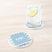 Seashore Scribble ZigZag Zandsteen Onderzetter (Zijkant)