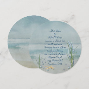 Seashore Starfish Wedding Invite Kaart