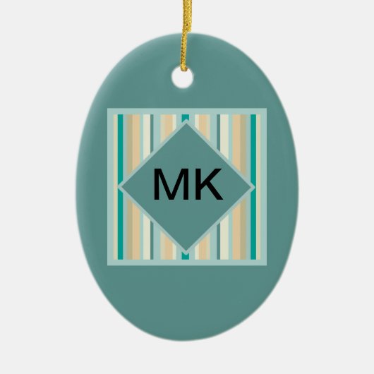 Seashore Stripes Pattern Keramisch Ornament (Voorkant)
