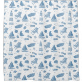 Seashore Theme Shower Curtain Douchegordijn (Voorkant)