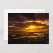 Seashore tijdens de zonsondergang briefkaart (Voorkant / Achterkant)