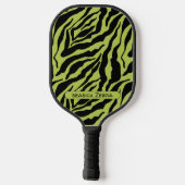 Seasick Zebra, groen en zwart gestreept patroon Pickleball Paddle (Achterkant)