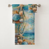 Seaside Beach Nautisch Zee Shell Bad Handdoek (Insitu)