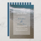 Seaside Beach & Sand Wedding Save the Date (Voorkant / Achterkant)