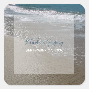 Seaside Beach & Sand Wedding Vierkante Sticker