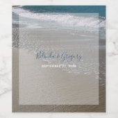 Seaside Beach & Sand Wedding Wijn Etiket (Enkel label)