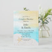 Seaside Beach White Sand Couples Shower Kaart (Staand voorkant)