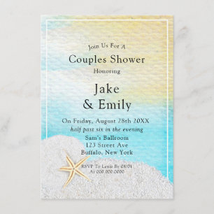 Seaside Beach White Sand Couples Shower Kaart