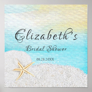 Seaside Beach White Sand Vrijgezellenfeest Wedding Poster