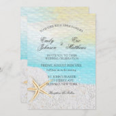 Seaside Beach White Sand Wedding Kaart (Voorkant / Achterkant)