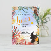 Seaside Birthday Invitation Kaart (Staand voorkant)