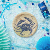 Seaside Blue Crab Collage Papieren Bordje (Feest)