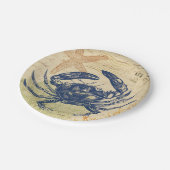 Seaside Blue Crab Collage Papieren Bordje (Gekanteld)