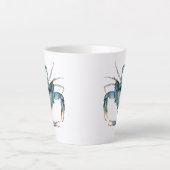 Seaside Blue Crab met Jouw naam Latte Mok (Voorkant)