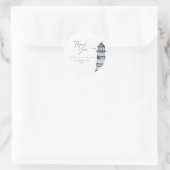 Seaside bruiloft dank u ronde sticker (Tas)