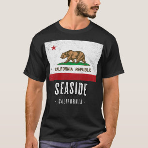 SEASIDE California Cali City Souvenir CA Vlag T T-shirt