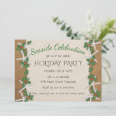 Seaside Celebration Starfish Holiday Party Kaart (Staand voorkant)