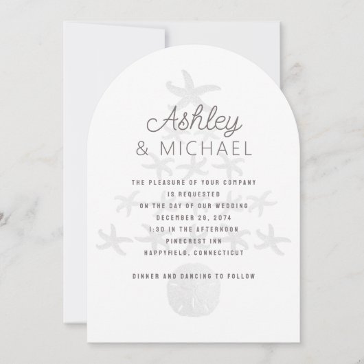 Seaside Christmas White Wedding Arch Kaart (Voorkant)