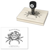 Seaside Coastal Crab Illustration Rubberstempel (Gestempeld)