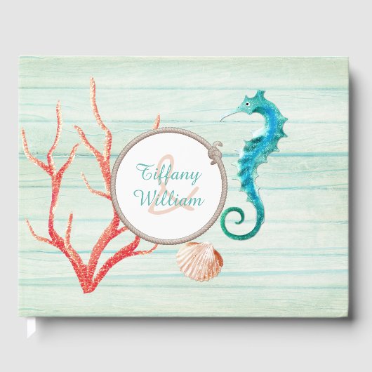 Seaside Cottage Chic Mariage Livre d'or (Recto)