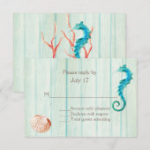 Seaside Cottage Chic Wedding Carte RSVP (Devant / Derrière)
