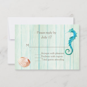 Seaside Cottage Chic Wedding Carte RSVP