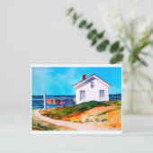 Seaside Cottage met Washline Briefkaart (Staand voorkant)