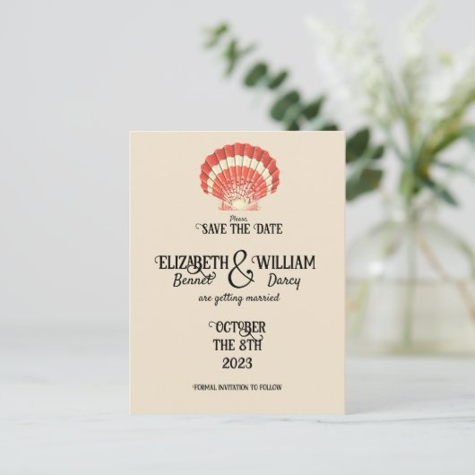 Seaside Cottcore  sparen de Datum Briefkaart (Staand voorkant)