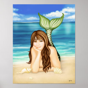 Seaside Daydromen Mermaid Fantasy Poster