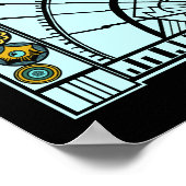 Seaside Deco - Aqua & Geel - Afdrukken/Poster Poster (Hoek)