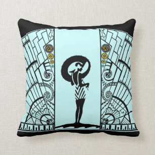 Seaside Deco in Aqua, Blauwgroen & geel Kussen