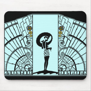 Seaside Deco in Aqua en Geel Muismat