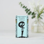 Seaside Deco in Aqua en Geel Visitekaartje (Staand voorkant)