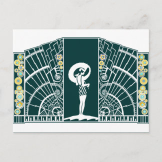 Seaside Deco in Blauwgroen en geel Briefkaart