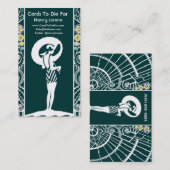 Seaside Deco in Blauwgroen en geel Visitekaartje (Voorkant / Achterkant)