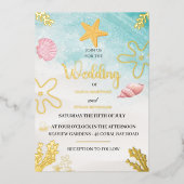 Seaside Elegance Foil Invitation (Recto)