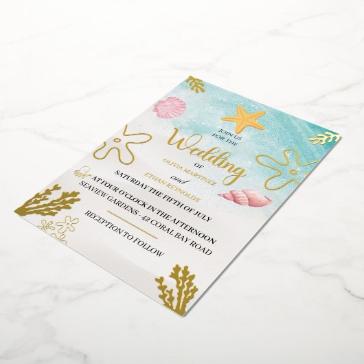 Seaside Elegance Foil Invitation (Rotation)