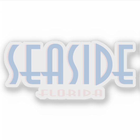 Seaside Florida Deco Typografie Sticker (Voorkant)