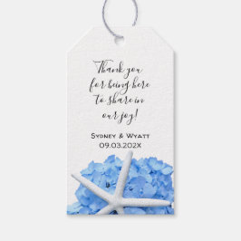 Seaside Garden Blue Hydrangea Starfish Favor Tags Cadeaulabel